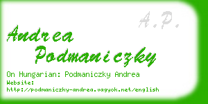 andrea podmaniczky business card